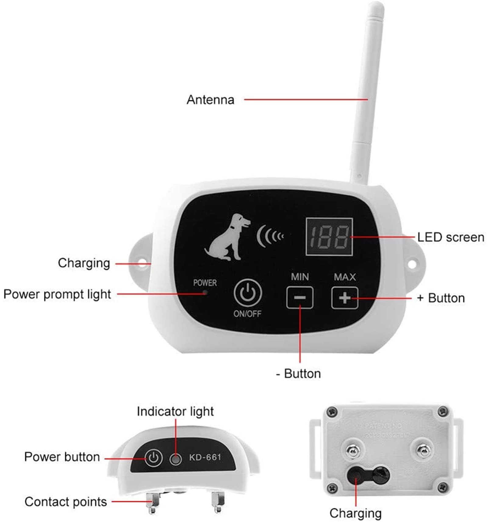 Wireless Dog Fence - Safe & Effective Pet Containment System with Vibration/Shock Modes, Waterproof Rechargeable Training Collar & Remote Control - Harmless for All Dogs - Perfect for Backyard, Park & Outdoor Training