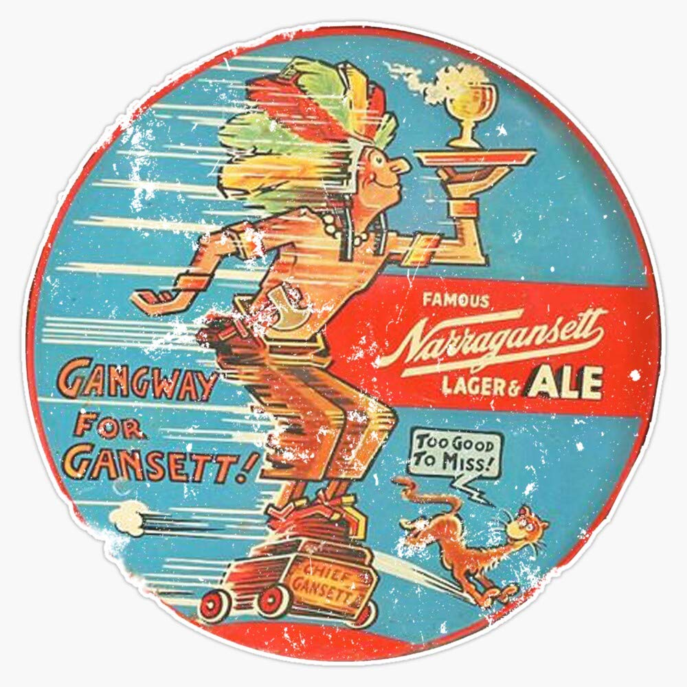 Narragansett Beer Indian Sticker - 5