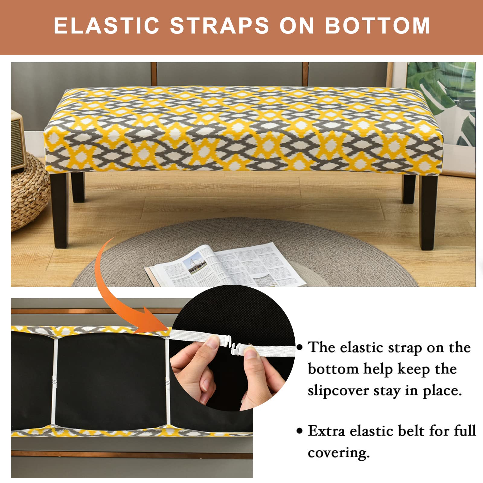 Eco-Friendly Ancheng Stretchable Dining Chair Covers - Removable Bench Slipcovers for Kitchen & Living Room Furniture Protection | Perfect for Home Decor & Daily Use