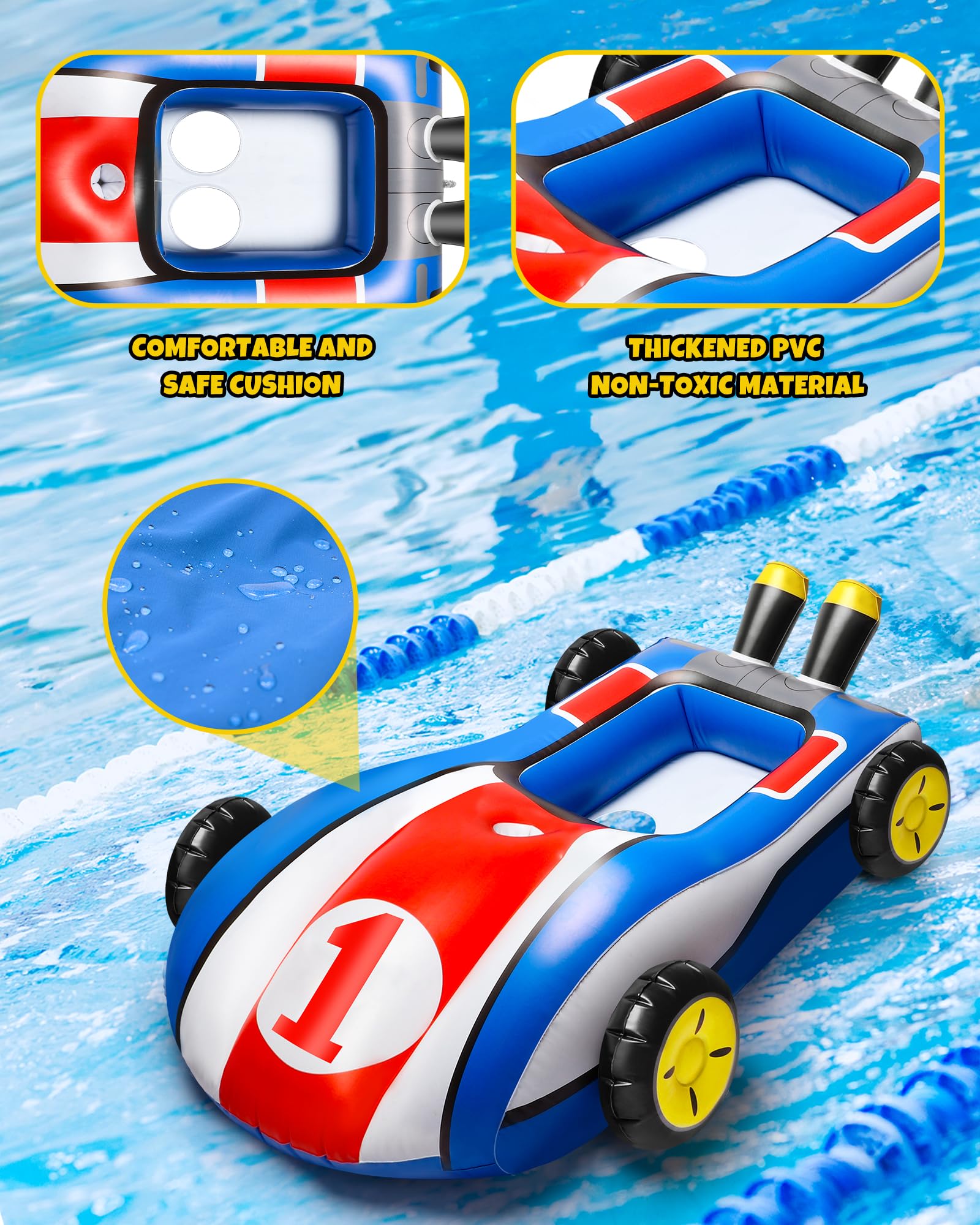 **HopeRock Inflatable Pool Floats with Water Gun for Kids Ages 3-8 - Ride-On Pool Toys for Toddlers, Boys & Girls - Fun Summer Outdoor Water Games for Pools, Lakes & Beaches**