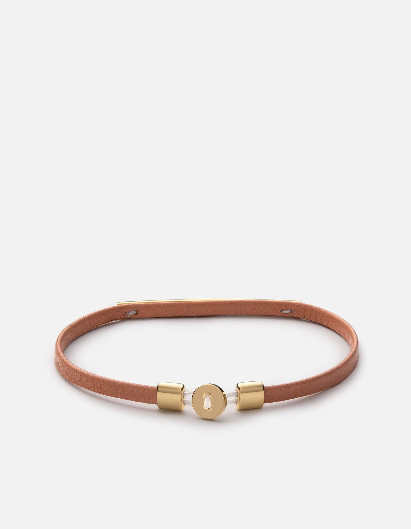Nexus ID Leather Bracelet - 18K Gold Vermeil Adjustable Wristband for Men & Women | Perfect for Casual Wear, Date Nights & Gift Giving