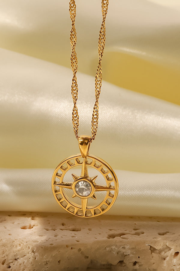 Vintage Stainless Steel Zircon Love Heart Pendant Necklace for Women - Elegant Jewelry Gift for Valentine's Day, Anniversary & Romantic Occasions