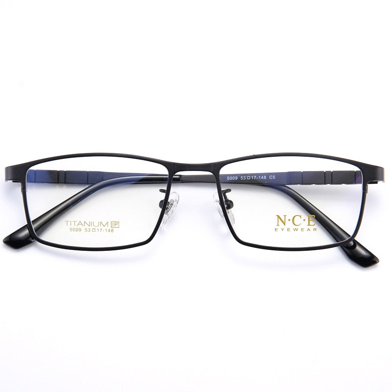 Bclear Men's Full Rim Square Titanium Eyeglasses Frame - Lightweight Durable My5009 for Work, Reading & Everyday Wear