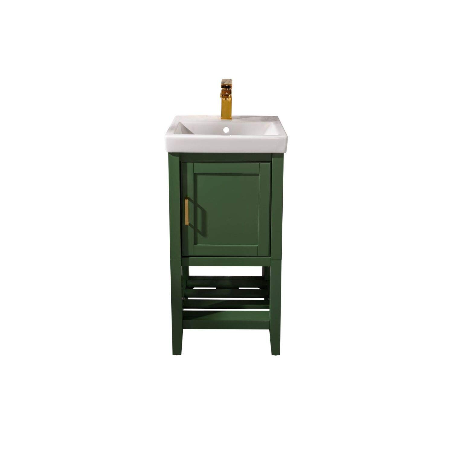 18-inch Pewter Green Bathroom Vanity with Sink - Modern Farmhouse Style for Small Bathrooms & Powder Rooms | Legion Furniture