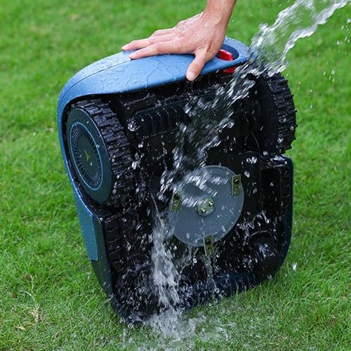 H18E Robotic Lawn Mower - Automatic Battery-Powered 2.17 Inch Cutting Height for Lawns up to 16,100 Sq.Ft - UK Standard (Blue) | Perfect for Small to Medium Yards, Backyard Maintenance & Smart Home Landscaping