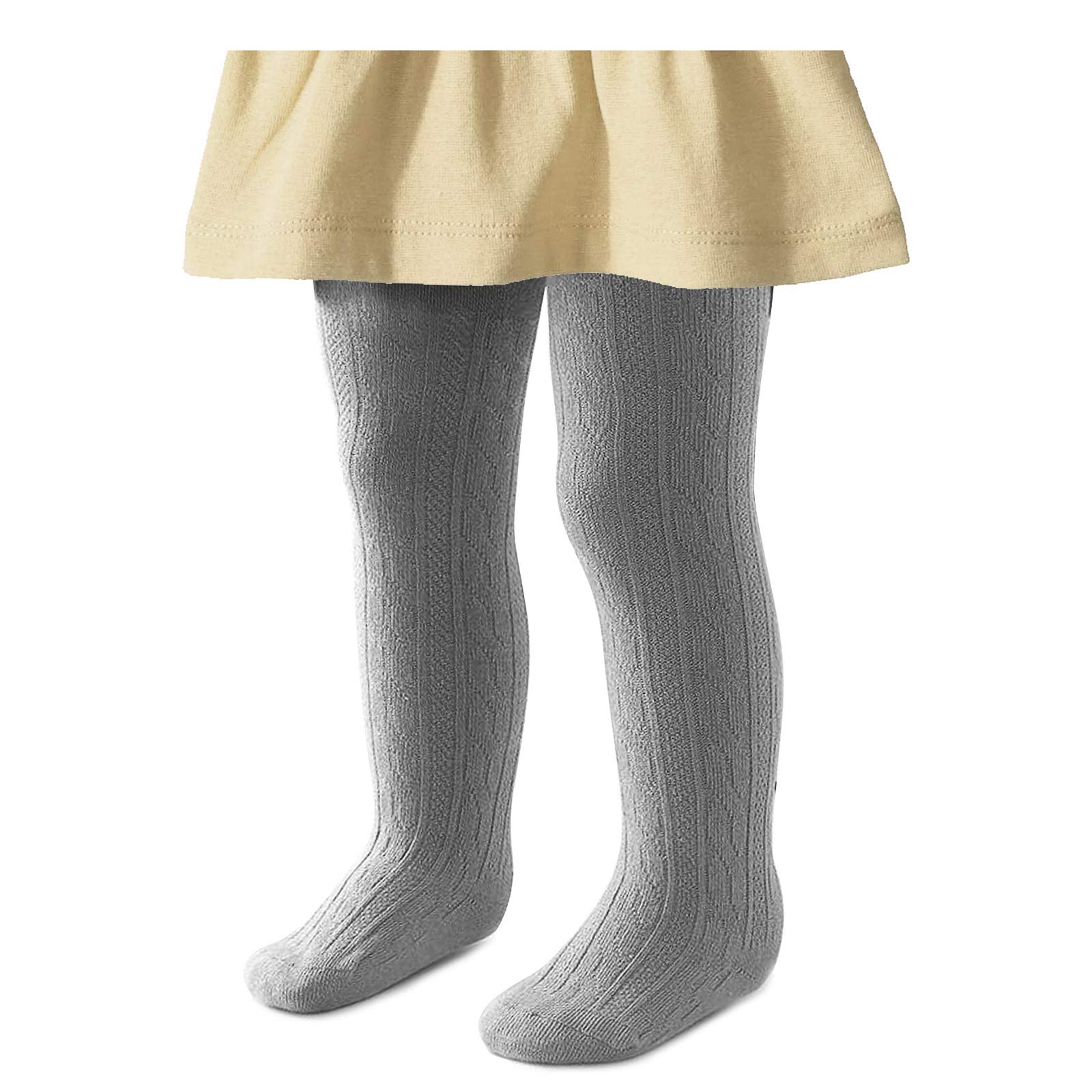 Baby Girls Cotton Tights - Seamless Knit Leggings for Infants & Toddlers | Soft Stretchy Stockings for Playtime, Daycare & Family Outings