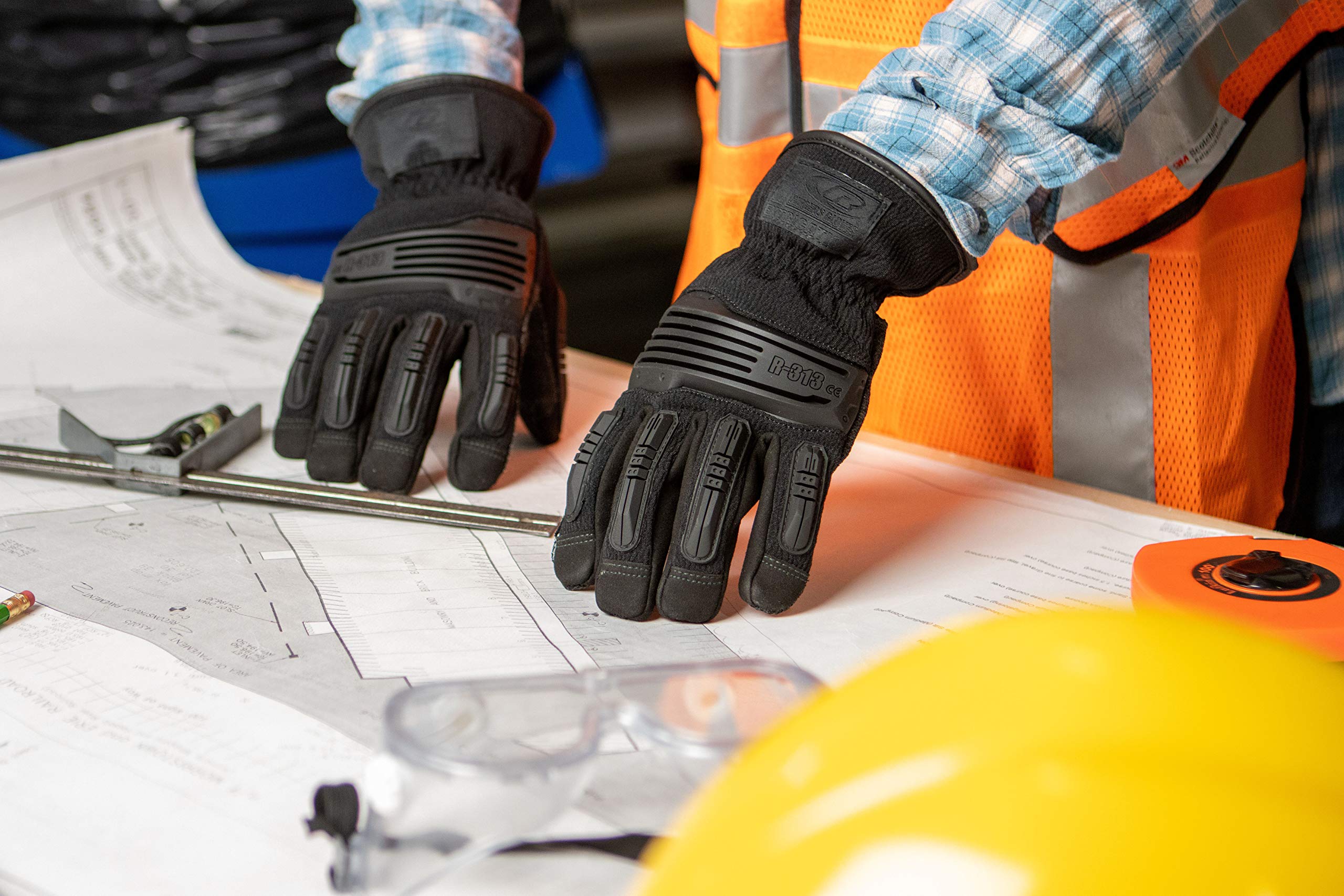 R-313 Extrication Gloves - Cut-Resistant Work Gloves with Impact Protection for Firefighters & First Responders - Large Size - Ideal for Rescue Operations & Emergency Situations