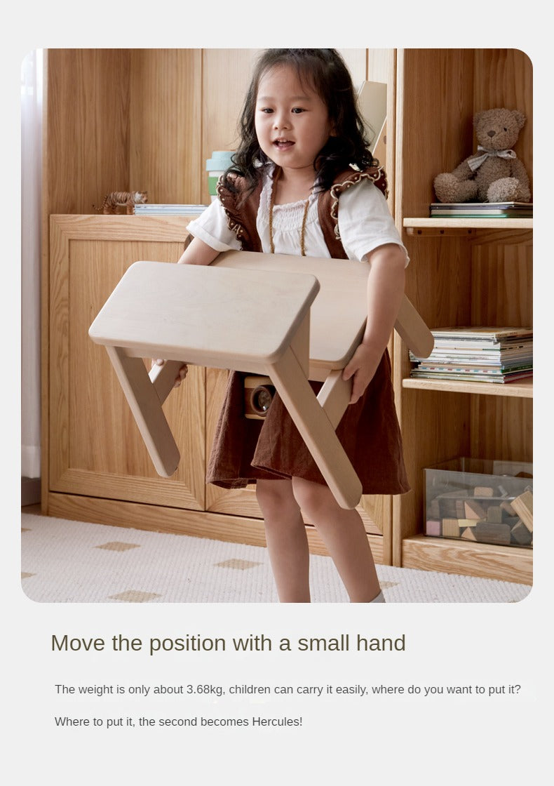 Birch Solid Wood Kids Multifunctional Low Foot Stool - Durable Step Stool for Bathroom, Kitchen, and Playroom - Perfect for Toddlers and Children