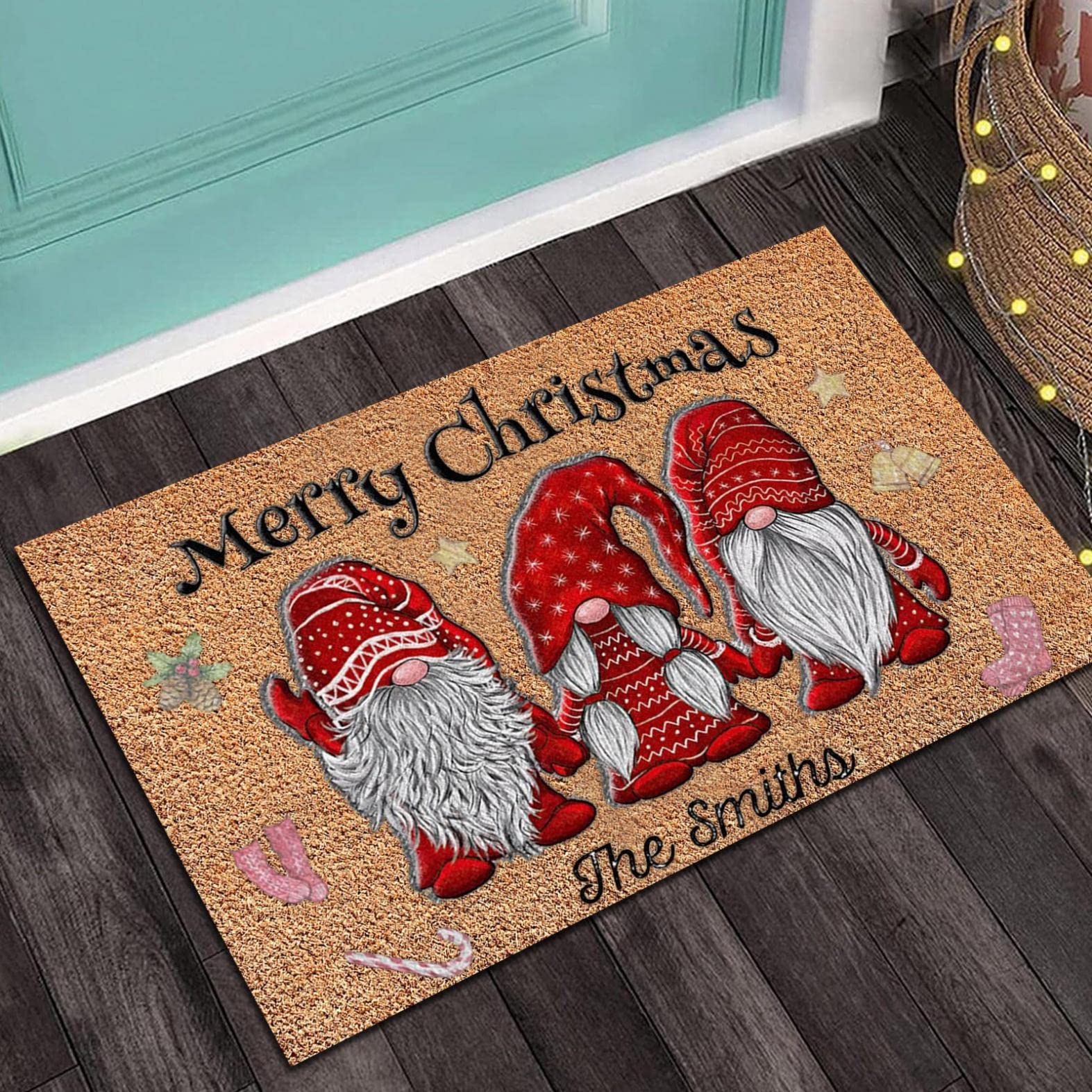 Non-Slip Washable Christmas Welcome Doormat - Holiday Front Door Mat for Winter Decor, Xmas Home & Outdoor Entrance Rug (1PC) - Perfect for Seasonal Greetings & Festive Home Decorations