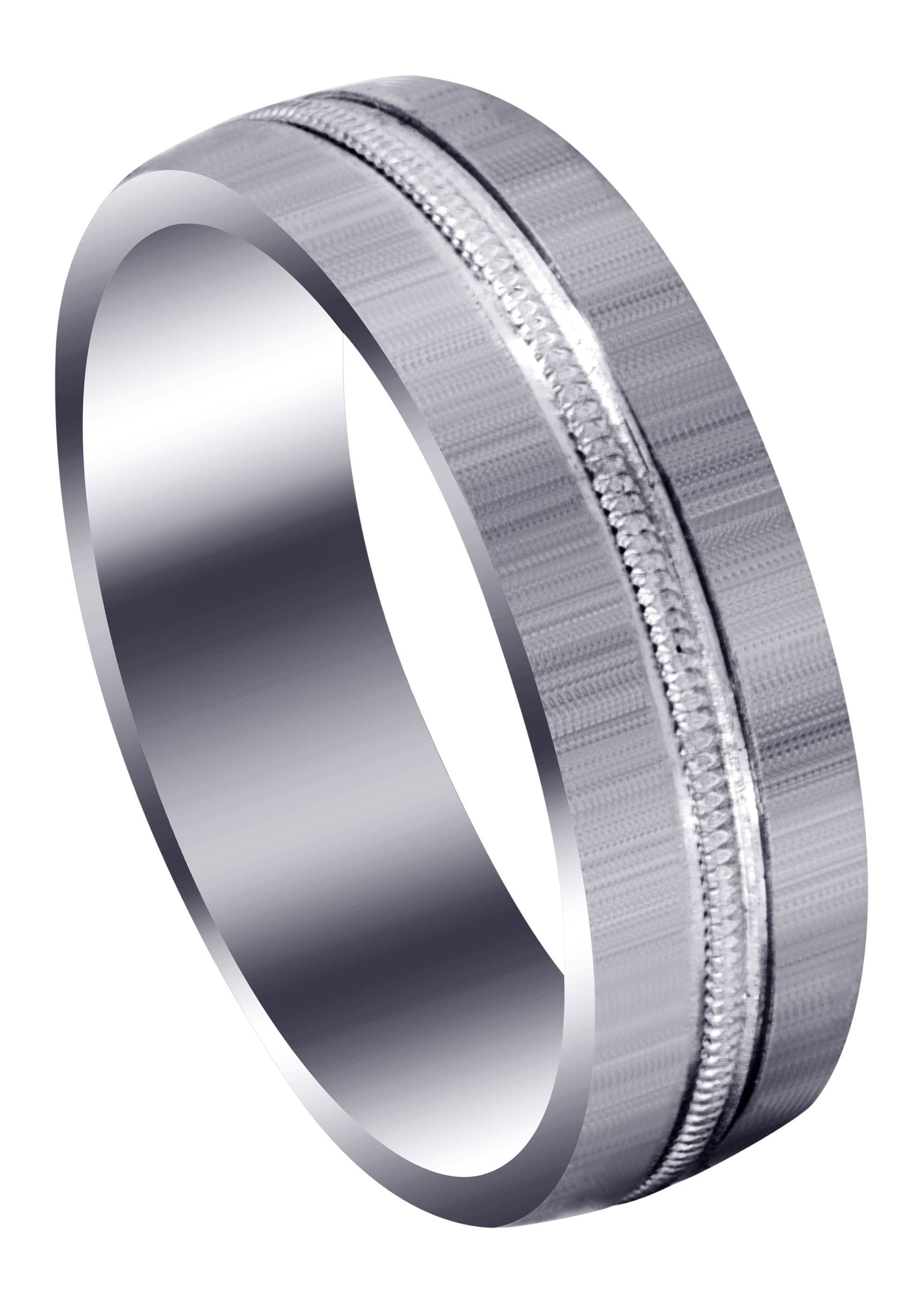 Simple Men's Wedding Band with Cross Design - Satin Finish Logan Ring for Men | Perfect for Weddings, Anniversaries & Everyday Wear