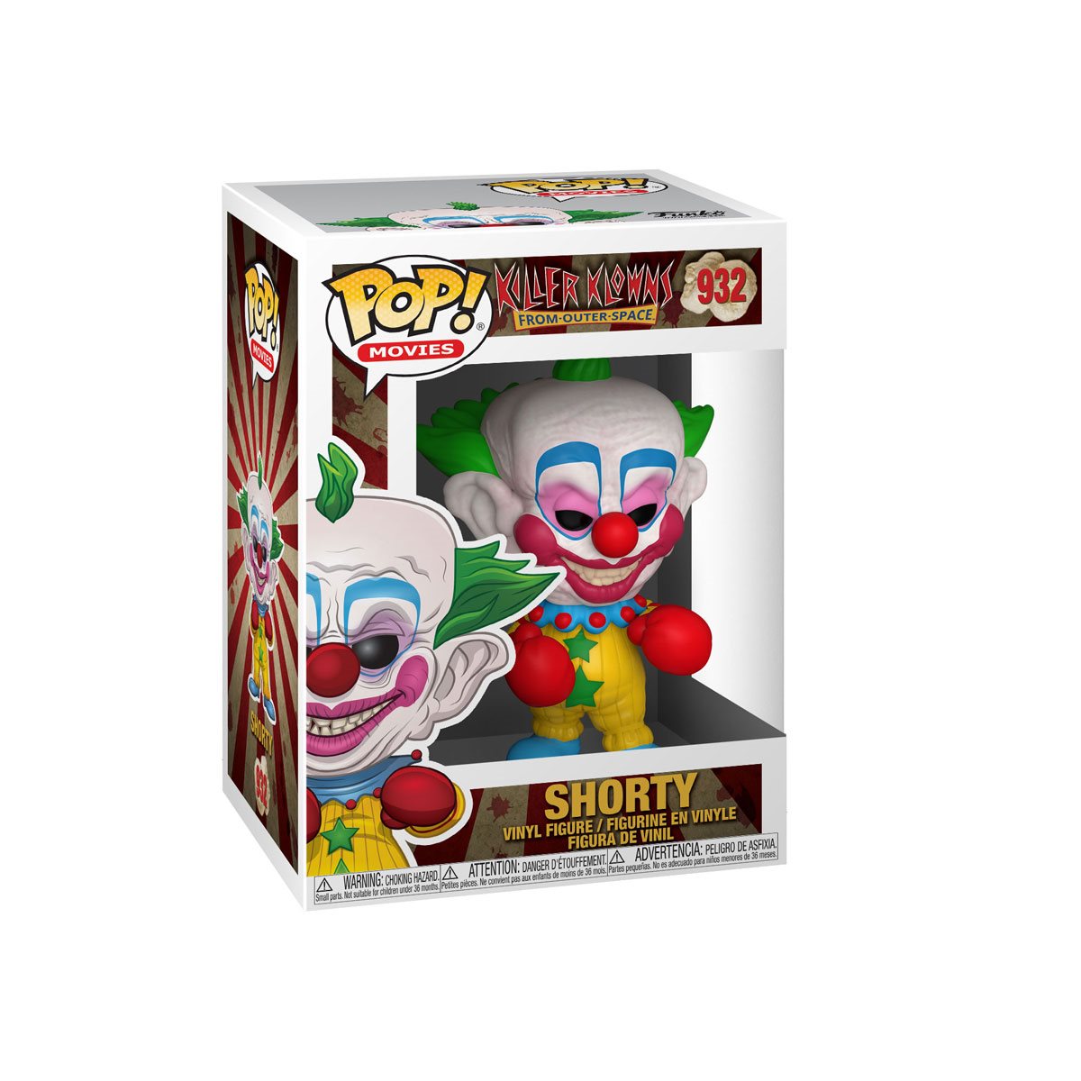 Killer Klowns from Outer Space Shorty Funko Pop! Vinyl Figure #932 - Collectible Toy for Horror Fans & Movie Lovers - Perfect for Display, Gifts, and Pop Culture Collections