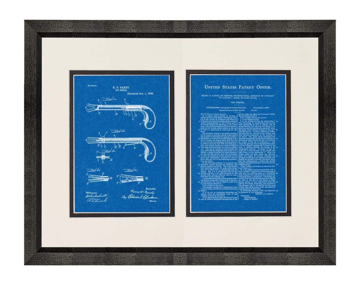 Vintage Toy Pistol Patent Art Blueprint Print - 18