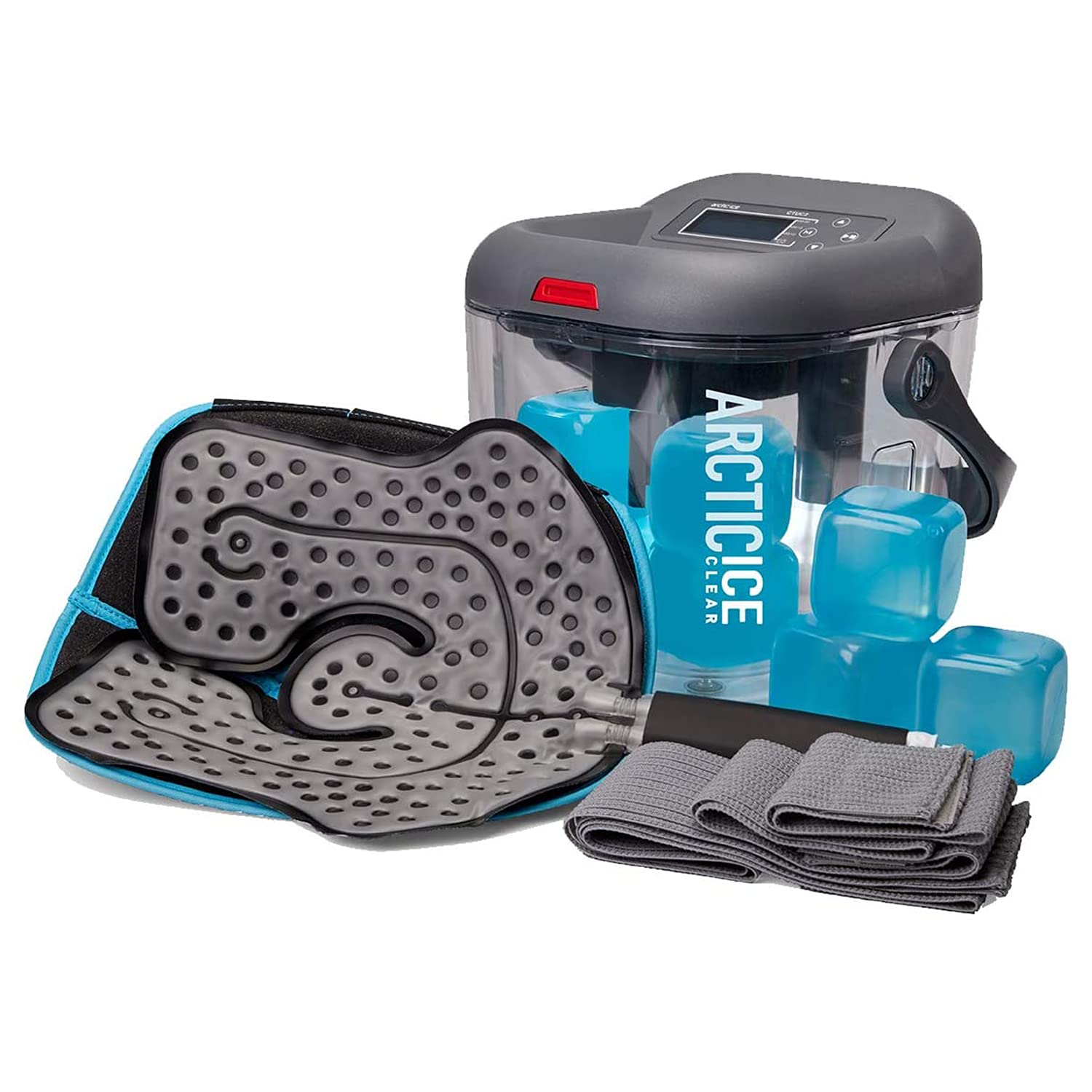 Arctic Ice Clear Kit - Cold Water Therapy System with Ice Machine, Universal Pad, 3-Strap Wrap & 4 Cold Cubes for Knee, Shoulder & Post-Surgery Recovery - Portable Cryotherapy for Athletes & Pain Relief