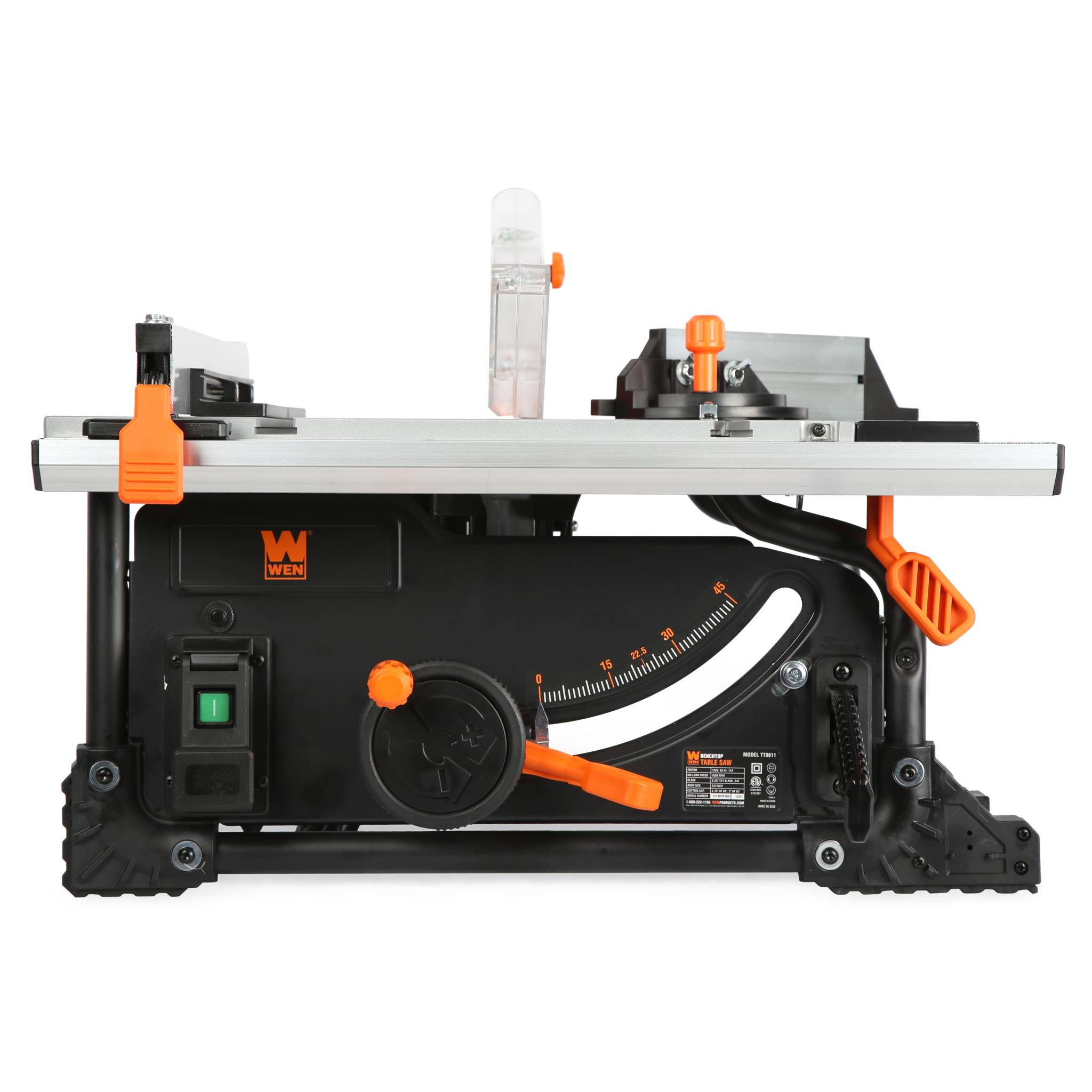WEN TT0811 11 Amp 8.25 Inch Compact Benchtop Jobsite Table Saw - Portable Woodworking Tool for DIY Projects & Home Renovation