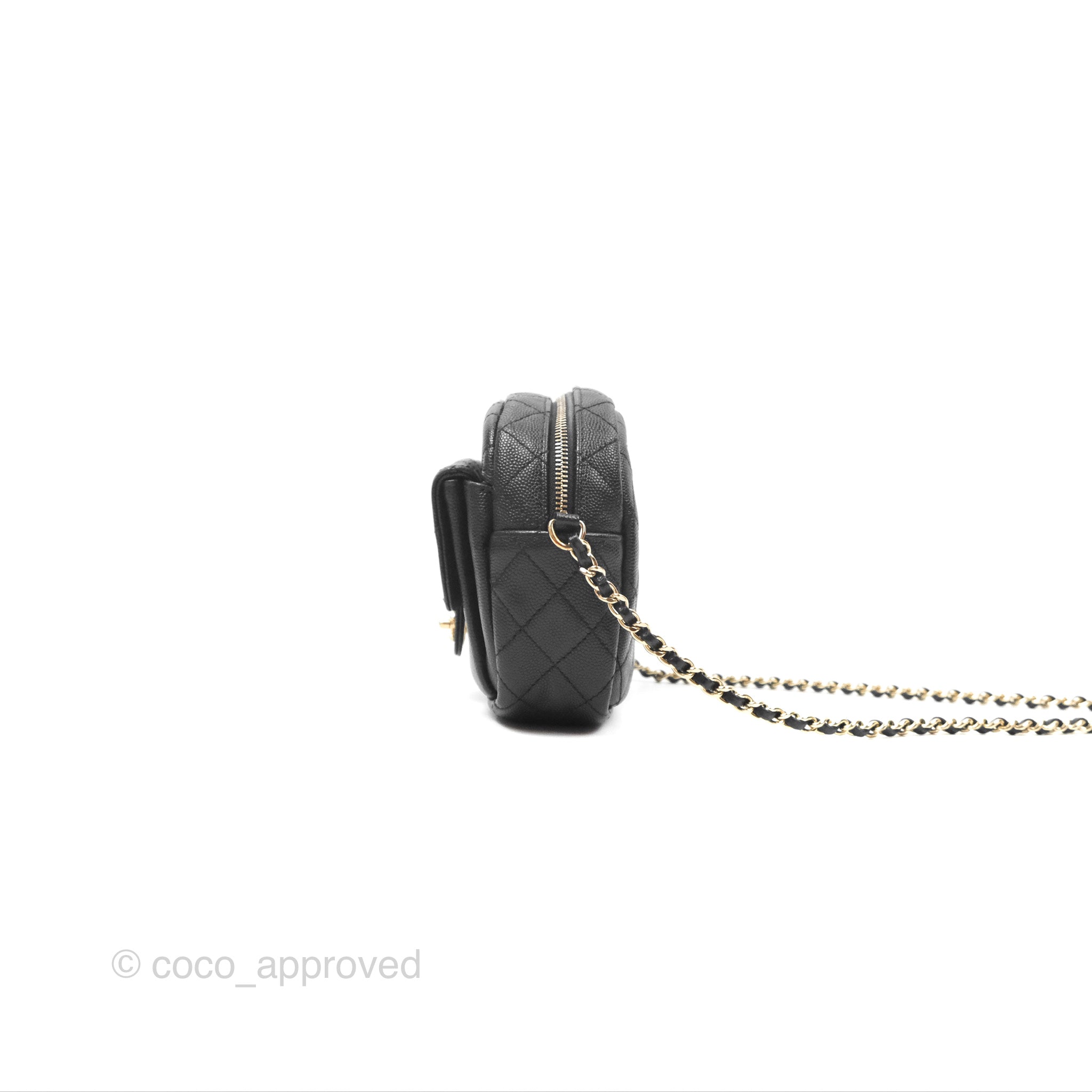 Chanel CC Day Camera Bag in Black Caviar Leather with Gold Hardware - Luxury Crossbody Bag for Women, Perfect for Everyday Use & Special Occasions