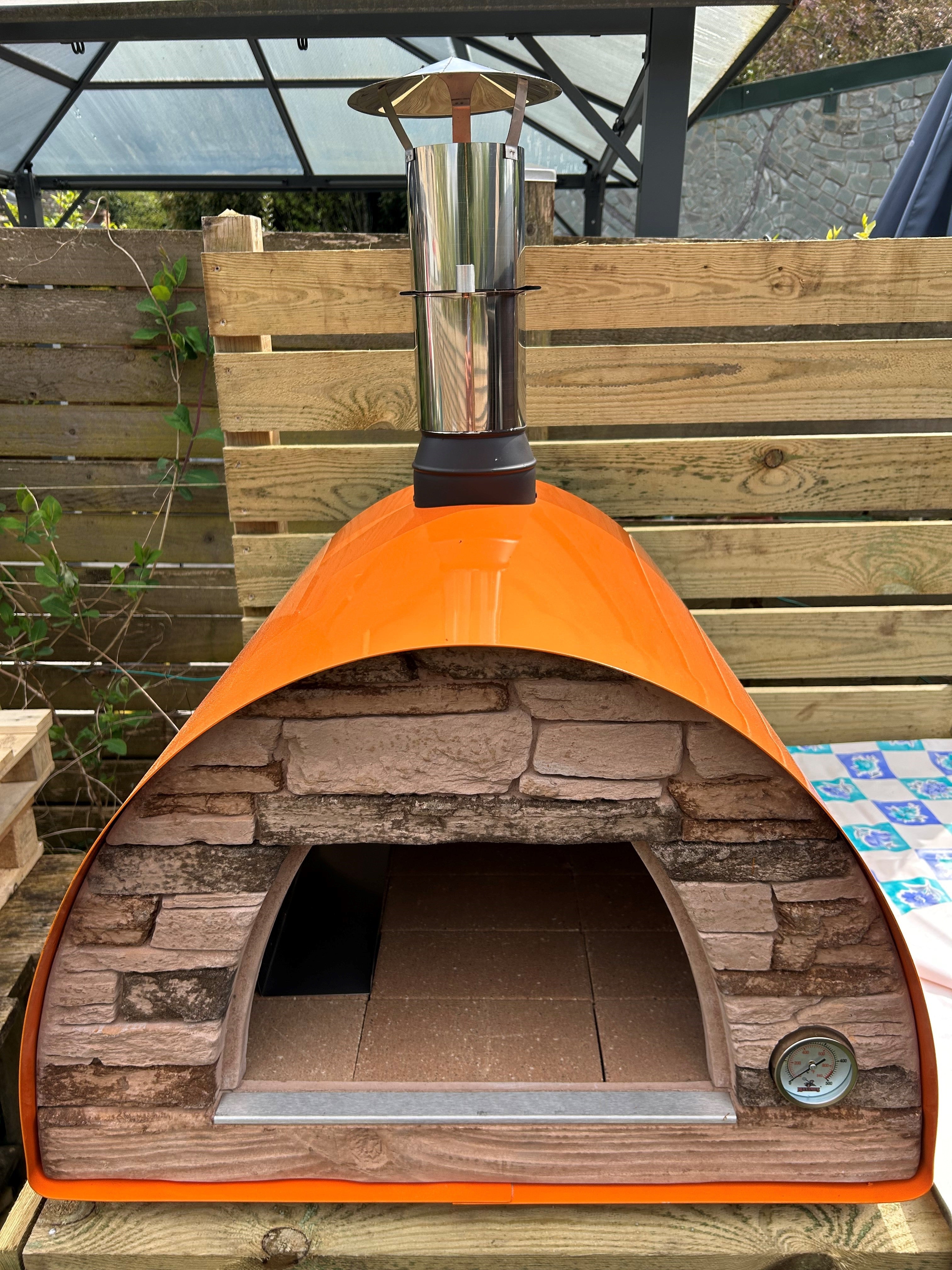 MAXIMUS MOBILE PIZZA OVEN - Portable Outdoor Wood Fired Pizza Maker for Camping, Backyard & Tailgating - New Orange Color