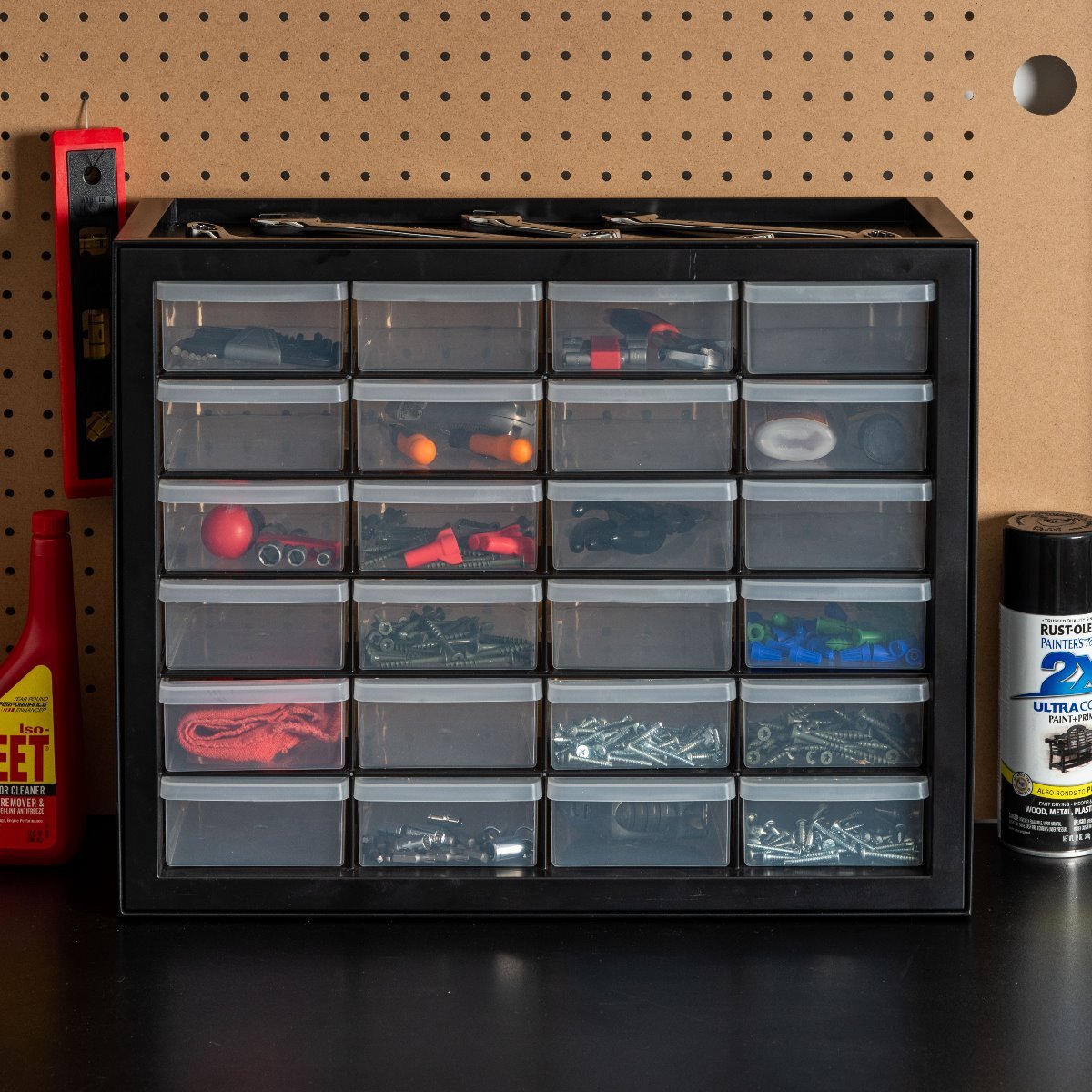 24-Drawer Storage Cabinet Organizer for Tools, Hardware & Craft Supplies - Perfect for Garage, Workshop & Office Organization