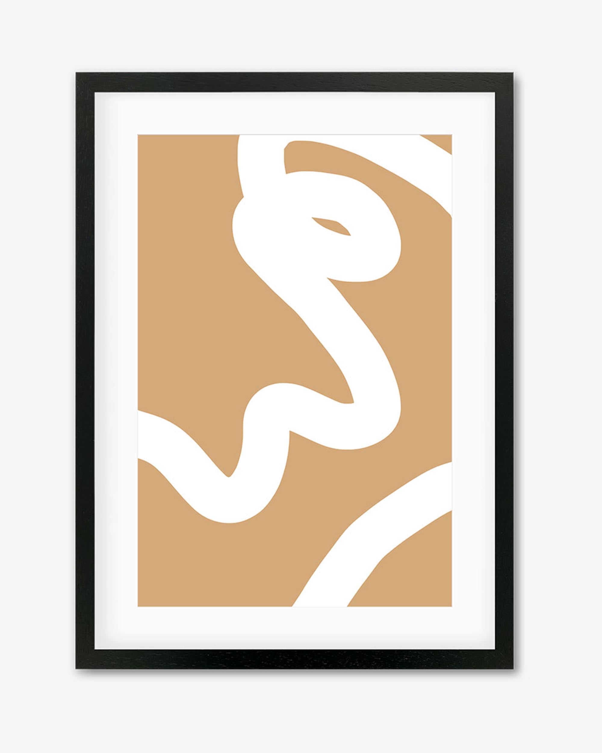 Tube White Line Framed Art - Modern Minimalist Wall Decor for Living Room, Bedroom & Office - Perfect for Home & Office Decor