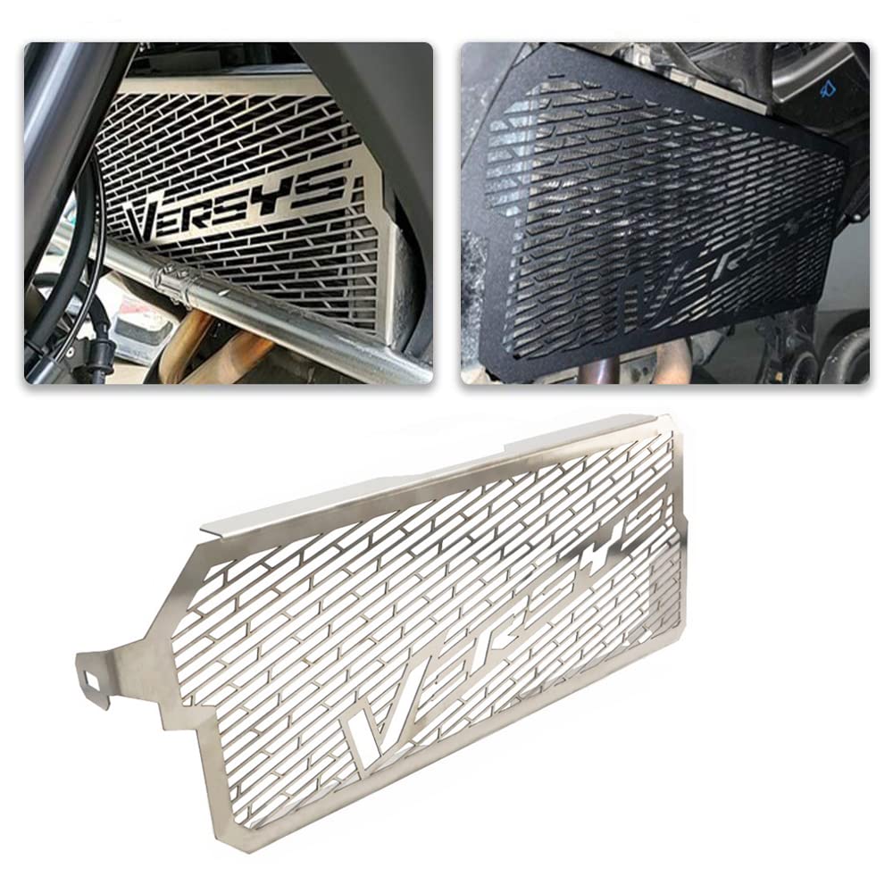 KLE650 Versys 650 Motorcycle Radiator Guard - Silver Protective Cover Grill for 2015-2021 Models | Durable Off-Road & Street Bike Protection
