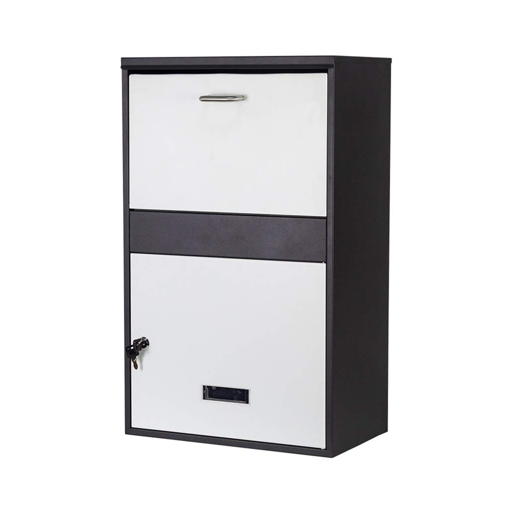 Durable Metal Mailbox with Key - Secure Parcel & Newspaper Delivery Box for Home, Porch (40x23x65cm, Gray) | Weatherproof Outdoor Mail Storage for Packages, Magazines & Home Improvement