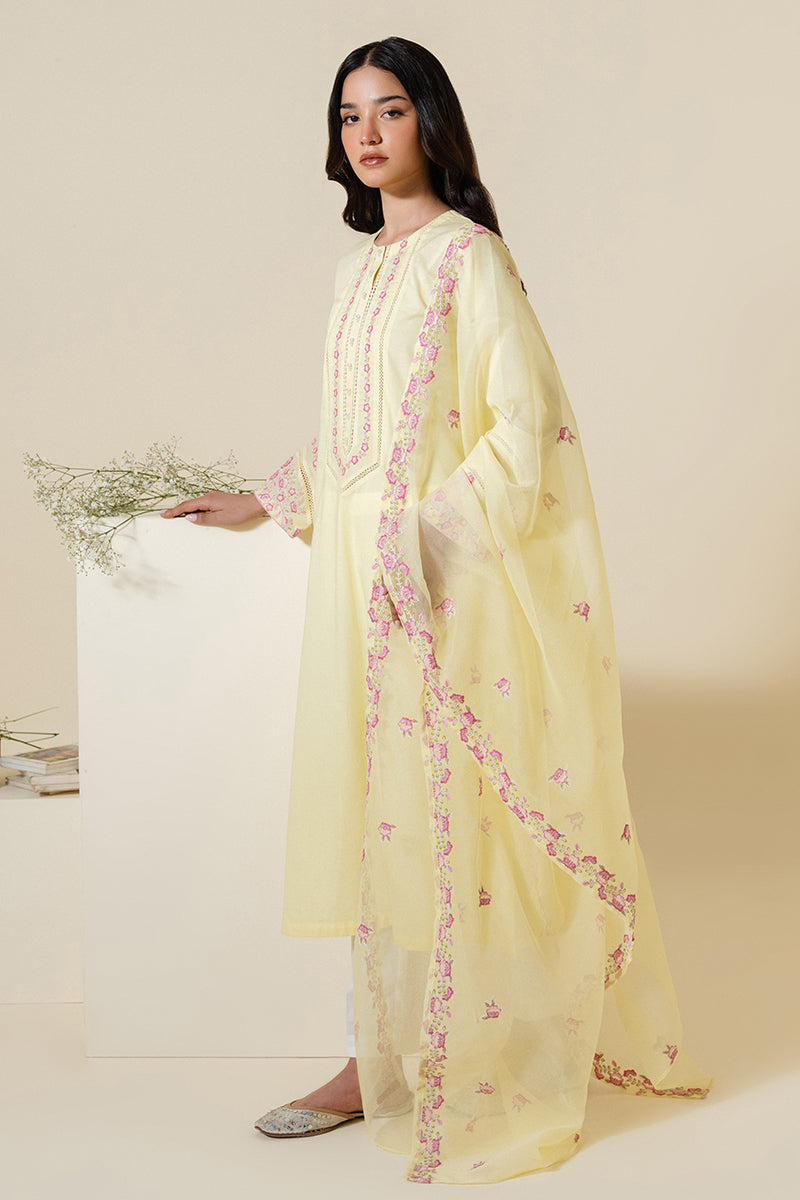 Lime Green 2-Piece Outfit (Shirt & Dupatta) for Women - Elegant Ethnic Wear for Festivals, Weddings & Special Occasions