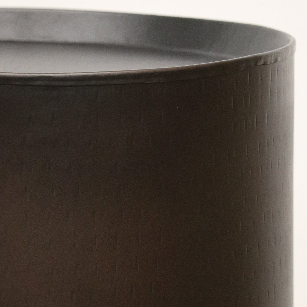 Eden Drum Side Table - Oiled Bronze Finish - Stylish Accent Table for Living Room, Bedroom, or Office Decor