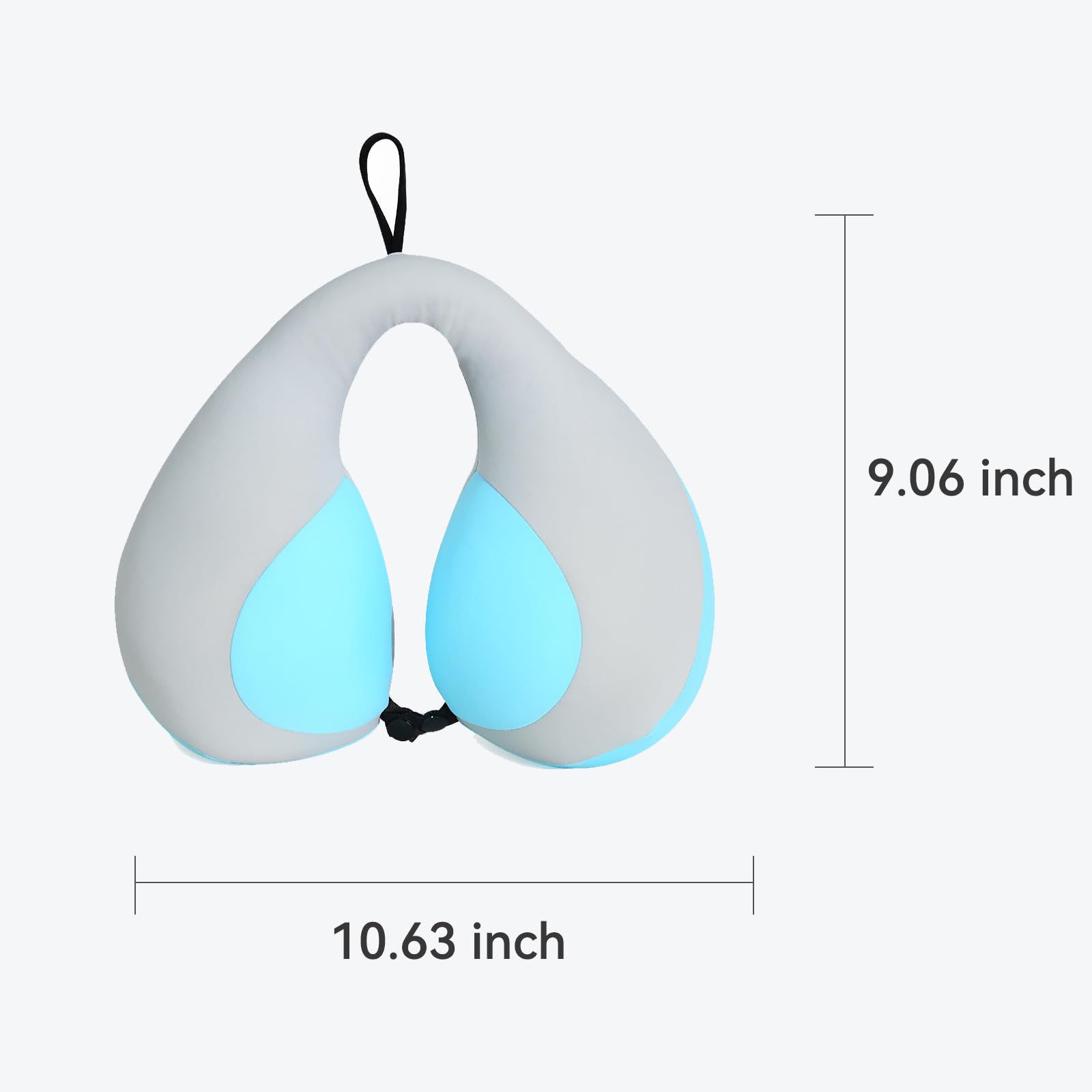 MOOB Kids Travel Pillow for Car Seat - U-Shaped Neck Support Pillow for Toddlers & Children - Soft Stroller Pillow (Blue) - Perfect for Long Car Rides, Airplane Travel & Stroller Naps