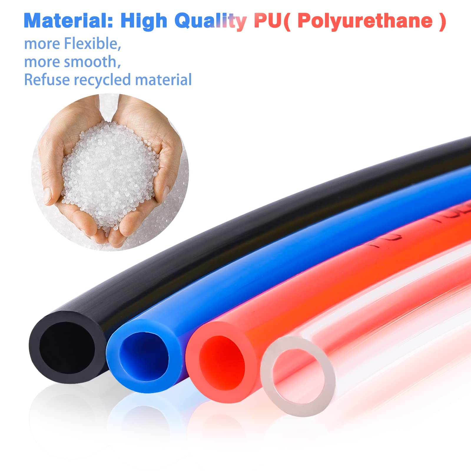 VerRich 8mm OD x 5mm ID Blue PU Air Hose - 100 Meters (328 FT) Pneumatic Tubing Pipe for Air Compressor, Transfer Systems | Ideal for Industrial, Automotive & DIY Air Tool Applications
