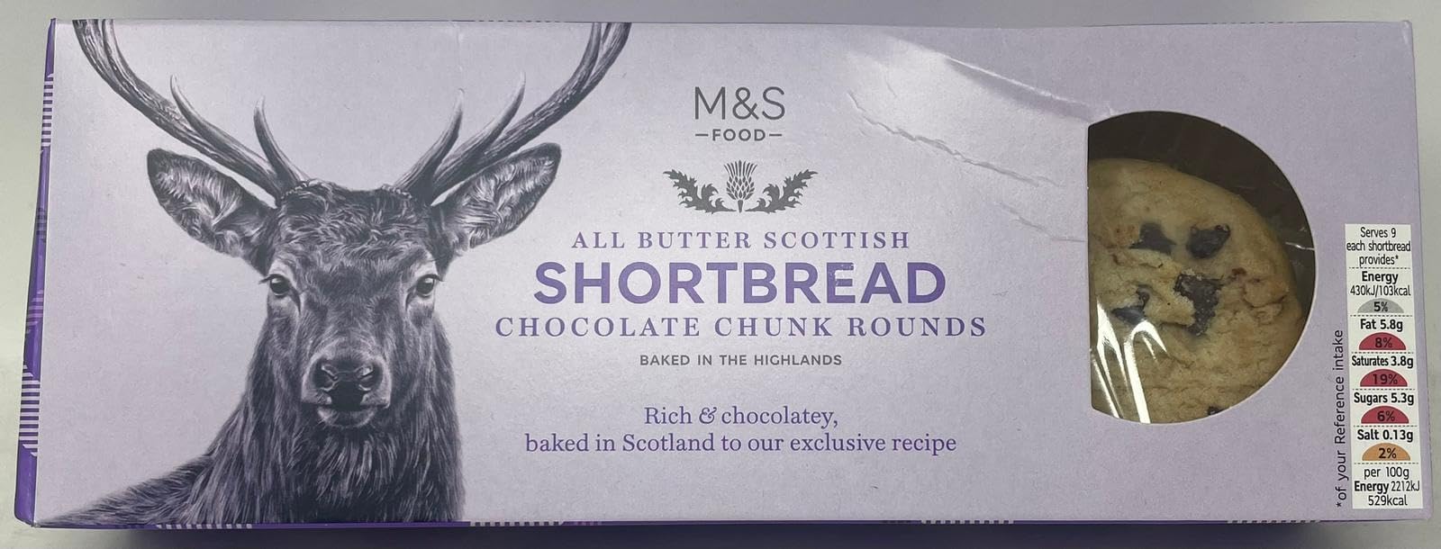 Premium All Butter Scottish Shortbread with Chocolate Chunks - 175g Tin | Authentic UK Recipe | Perfect for Gifts, Tea Time & Holiday Treats