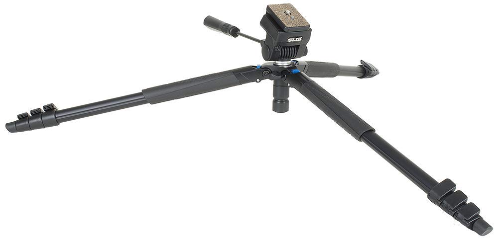 SLIK Video Sprint III Lightweight Travel Tripod with Sprint Video Head - Compatible with Mirrorless & DSLR Cameras (Sony, Nikon, Canon, Fuji) - Black (617-521) - Perfect for Travel Vlogging, Outdoor Photography & Video Shooting
