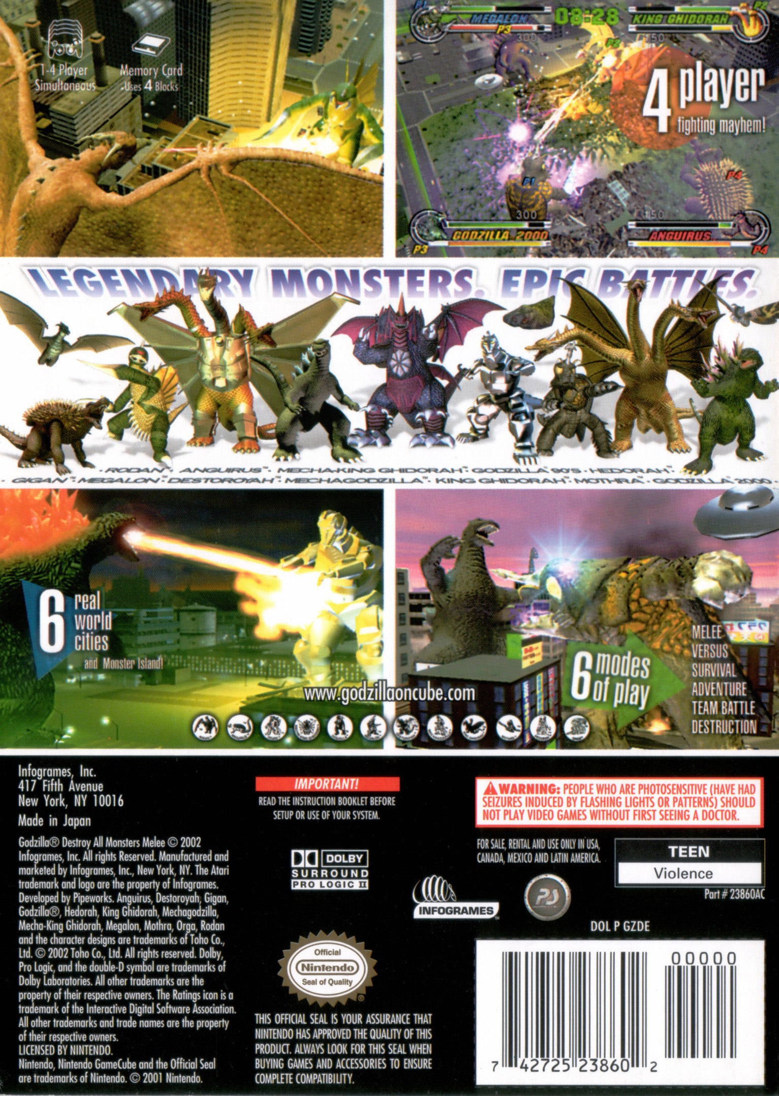 Godzilla: Destroy All Monsters Melee - Classic Monster Fighting Game for Nintendo GameCube | Epic Kaiju Battles for Gaming Nights & Collector's Showcase
