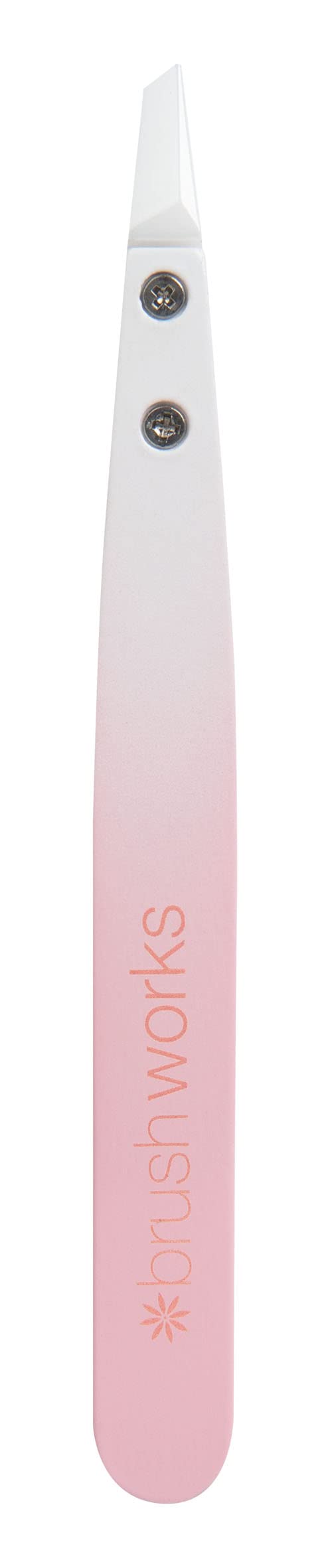 Brushworks Ceramic Tip Tweezer - Professional Precision Tweezers for Eyebrows, Splinters & Ingrown Hairs - Perfect for Home, Salon & Travel Grooming Kits