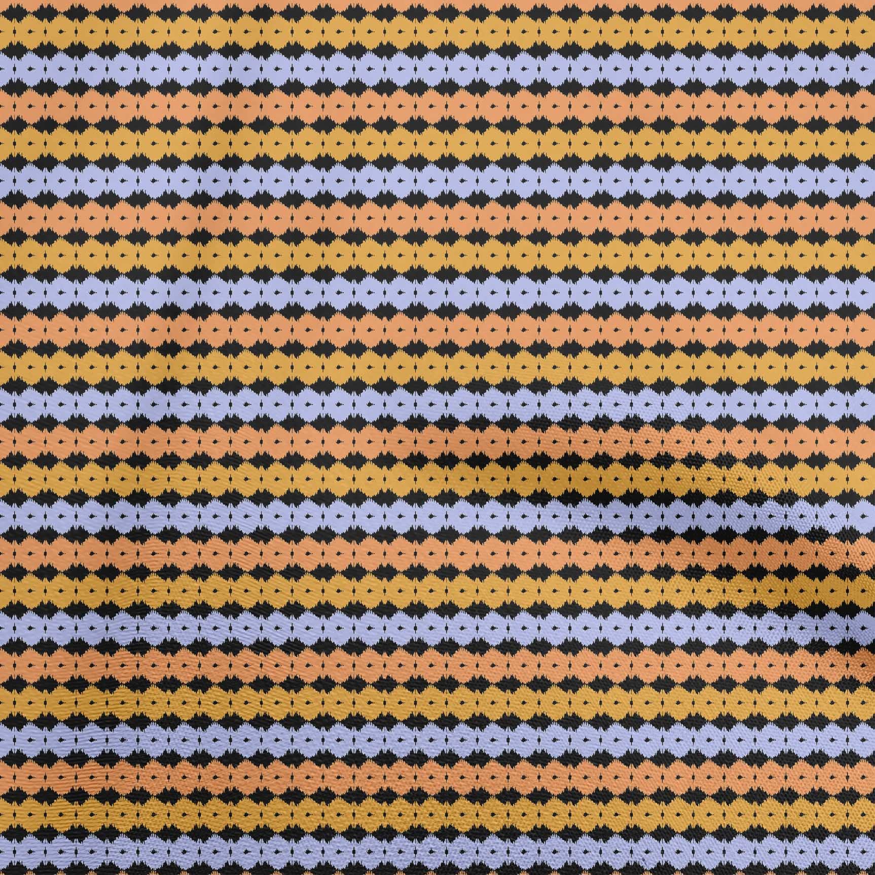 Premium 56-Inch Wide Orange Polyester Lycra Ikat Print Fabric by the Yard - Perfect for DIY Clothing, Quilting, and Asian-Inspired Home Decor Projects