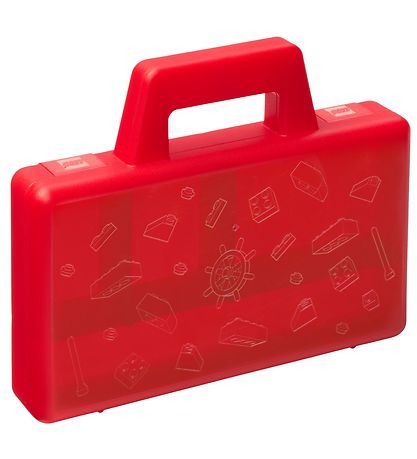 Lego Sorting Case To Go - Transparent Red Storage Box for Organizing Lego Bricks - Perfect for Travel, Home & Classroom Organization