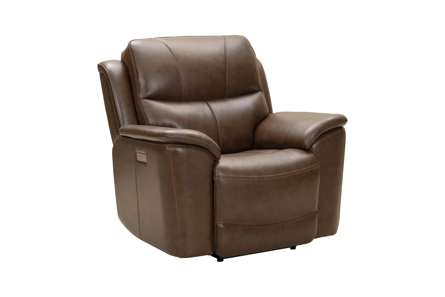 BarcaLounger Kaden Power Recliner with Adjustable Power Headrest & Lumbar Support - Jarod Brown Leather Living Room Chair for Home Theater & Relaxation