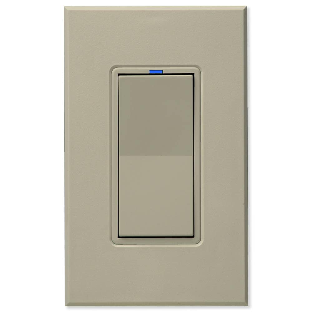 PCS PulseWorx UPB Smart Wall Switch Relay & Dimmer - Almond (WS1C-A) | Home Automation Lighting Control for Smart Homes & Commercial Buildings