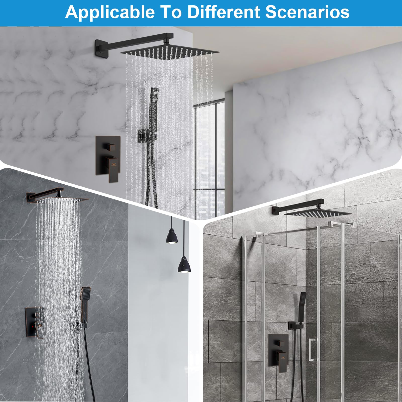 QISHENG Solid Brass Pressure Balance Shower Diverter Valve - 2 Function Outlet, Brushed Nickel Trim Kit for Bathroom Shower Replacement | Perfect for Modern Bathroom Renovations & Shower System Upgrades