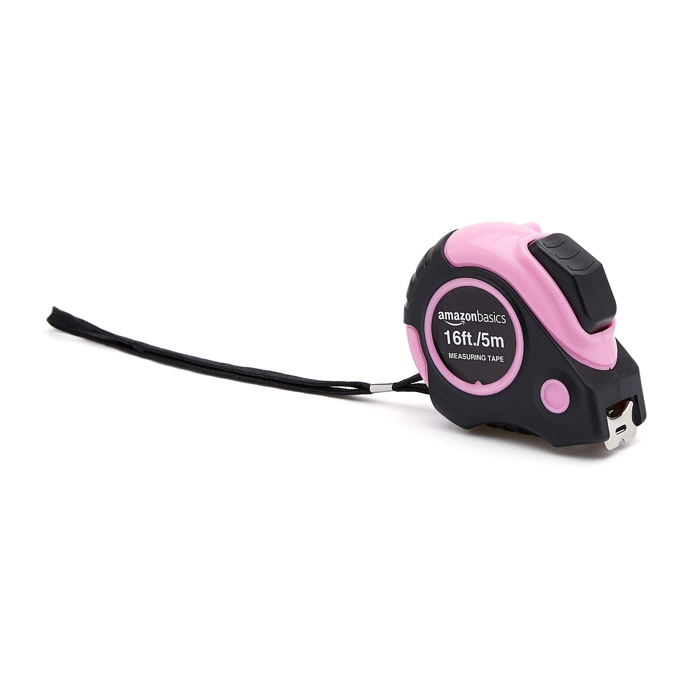 Amazon Basics 16-Foot Pink Tape Measure - Retractable, Durable & Easy to Read - Perfect for DIY Projects, Home Improvement & Crafting