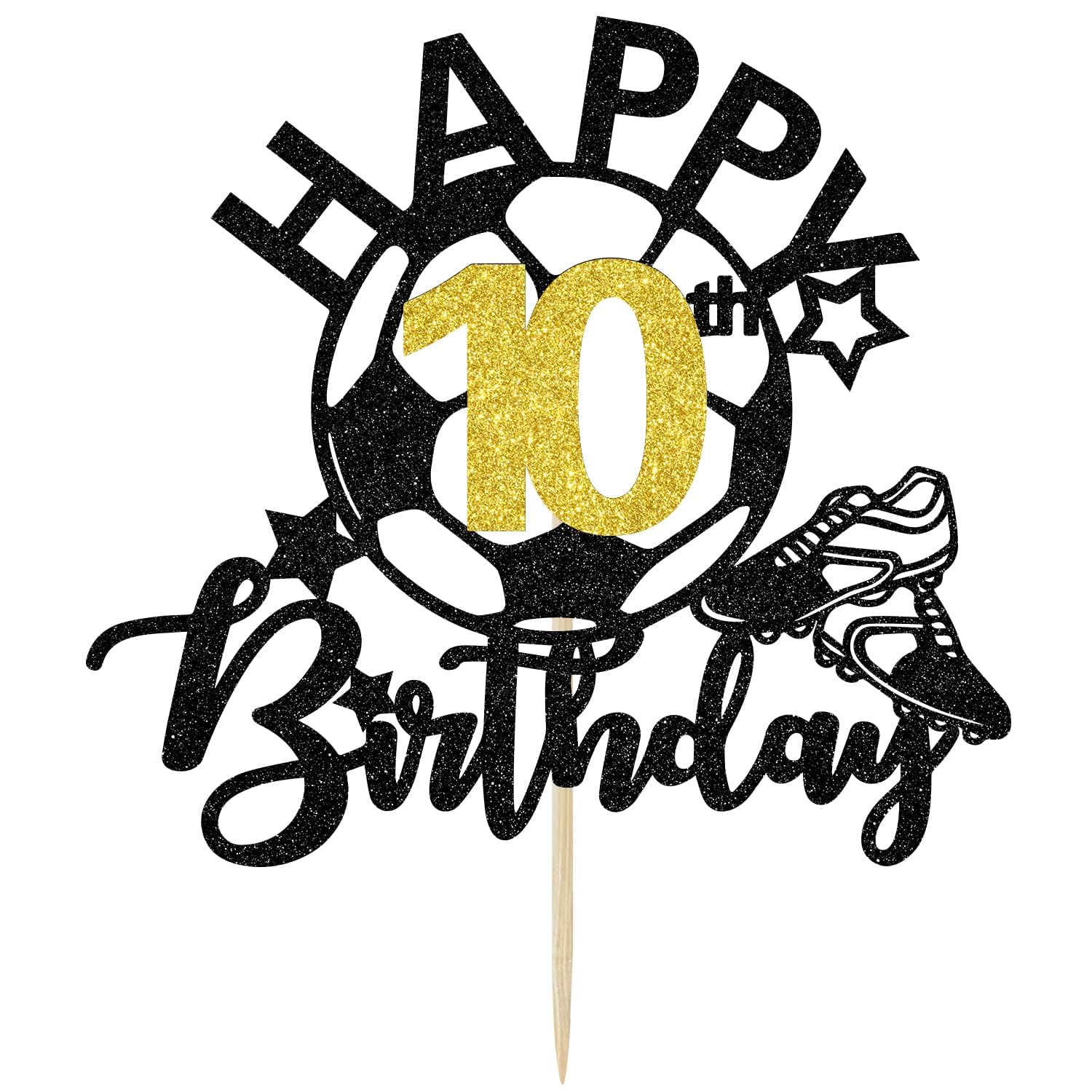 10th Birthday Cake Topper - Soccer Theme Party Decorations for Boys & Girls | Football Player Cake Topper, 10 Years Old Birthday Party Supplies | Perfect for Soccer-Themed Birthday Cakes, Kids Parties & Sports Celebrations