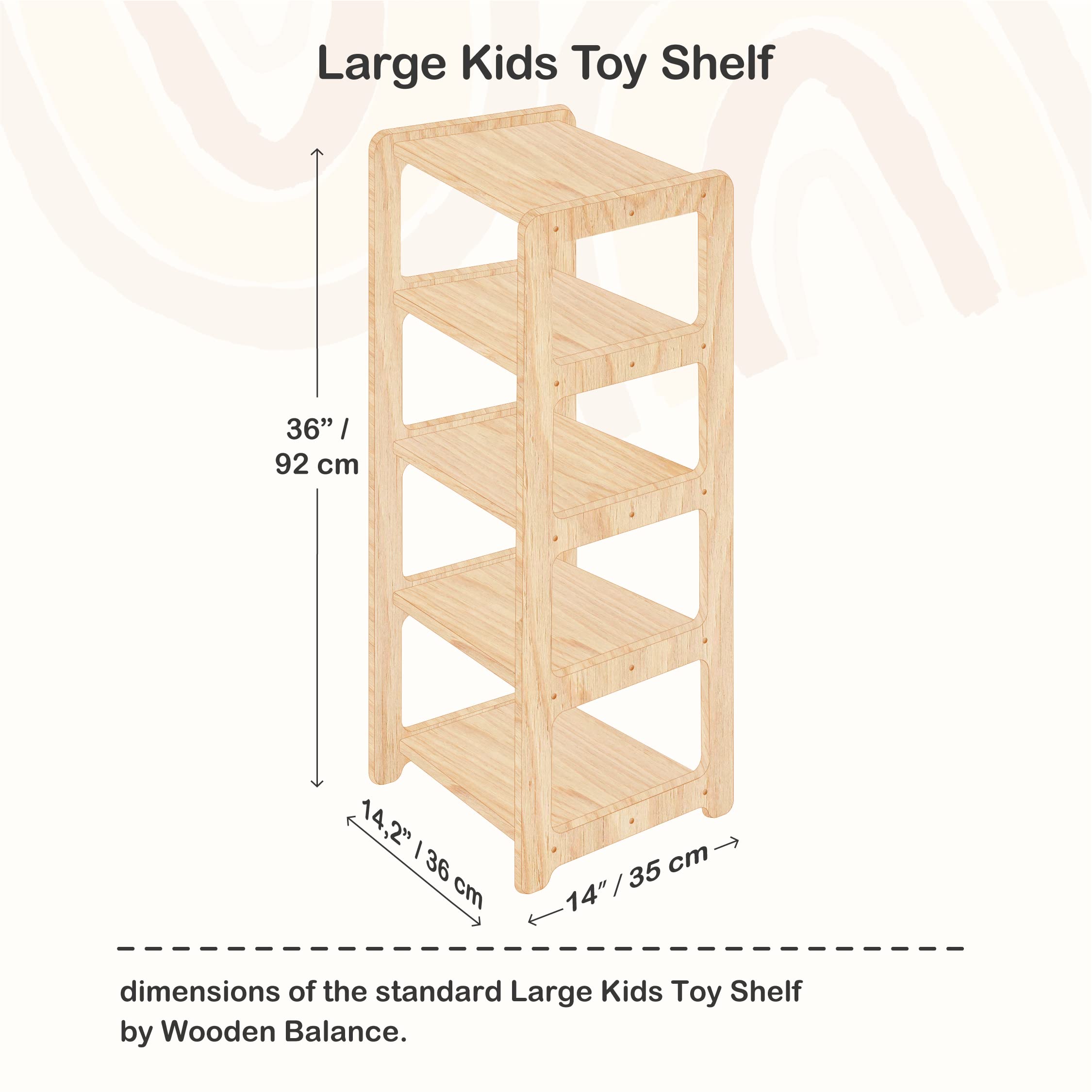 Montessori Wooden Toy Shelf & Clothing Rack - Large Nursery Storage Organizer for Kids Room, Playroom & Bedroom | Durable Toy Storage & Wardrobe Solution for Montessori Learning & Home Organization