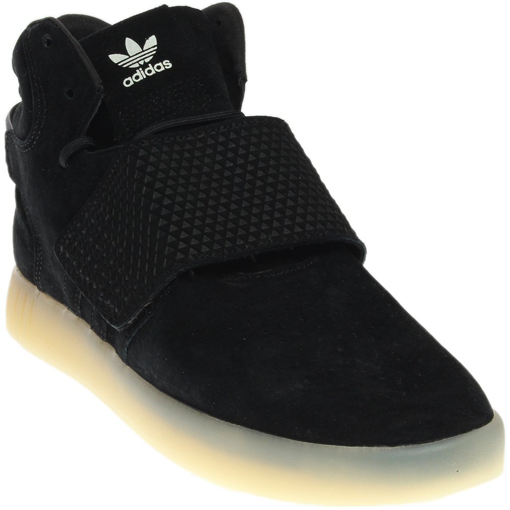 **adidas Men's Tubular Invader Strap Core Black/Vintage White High-Top Leather Basketball Shoes - Size 8M - Stylish & Comfortable Sneakers for Streetwear & Casual Wear**