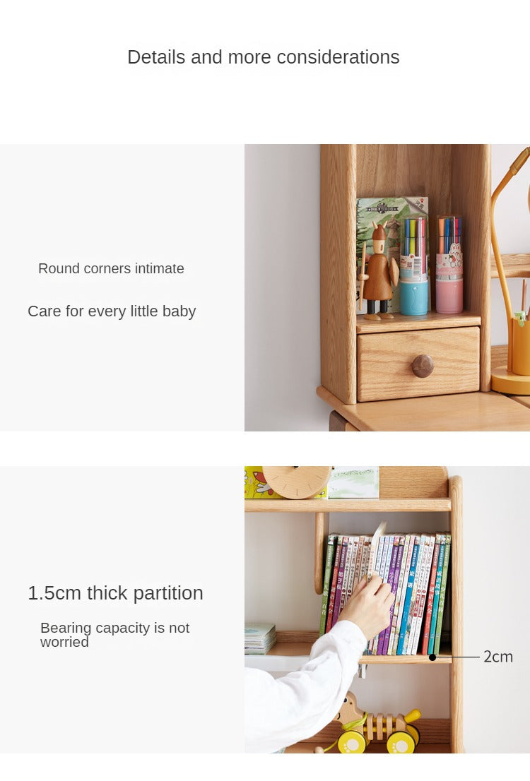 Solid Oak & Beech Wood Bookshelf - Sturdy Wooden Shelf for Home, Office & Library - Perfect for Organizing Books, Decor & Storage