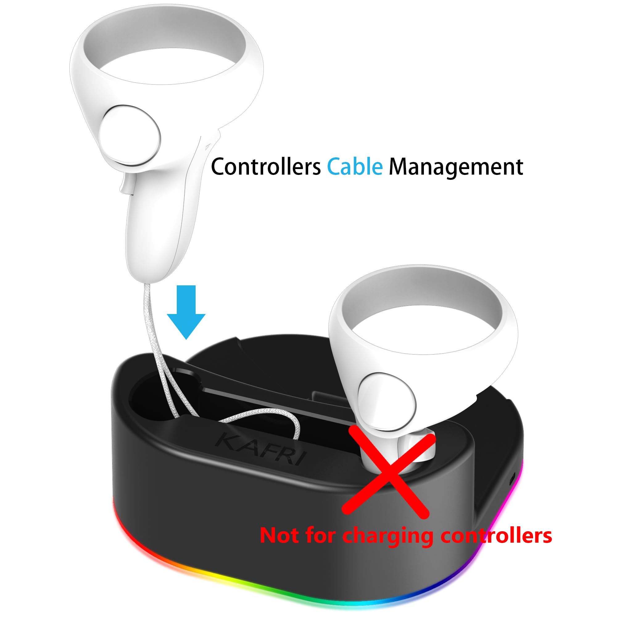 Meta Quest 2 VR Headset Charging Dock with LED Light & Controller Holder - Fast Charging Stand Station for Oculus Quest 2 Accessories - Perfect for Gaming, VR Entertainment & Headset Storage (Black)