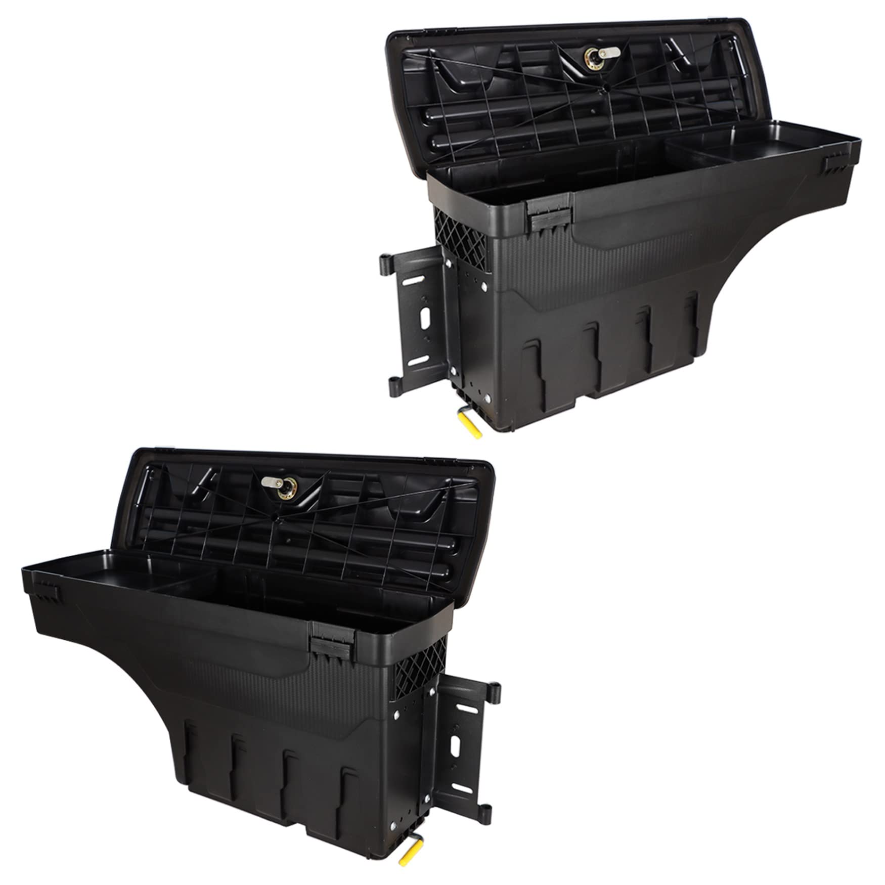 Lockable Truck Bed Wheel Well Storage Case Tool Box - Driver & Passenger Side Replacement for 2005-2021 Toyota Tacoma | Durable Underbed Organizer for Camping Gear & Work Tools