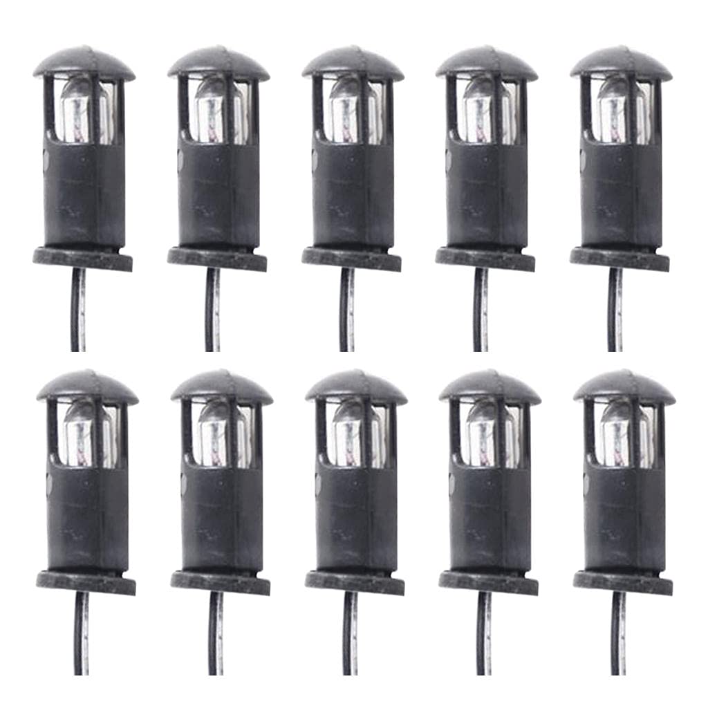 Colcolo 10-Piece Mini LED Landscape Lighting Kit - Tiny Diorama Grass Lawn Lamp Posts for Model Train Sets, Fairy Gardens & Home Decor