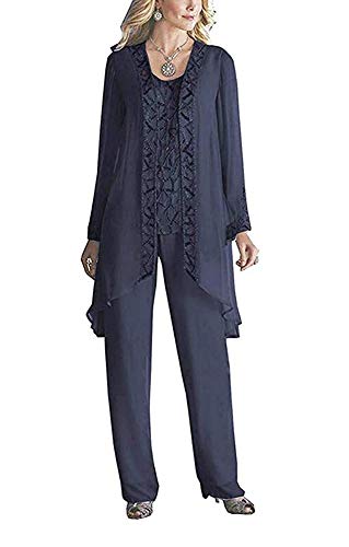 Elegant Plus Size Chiffon Mother of The Bride Pant Suits for Women - Wedding Guest Outfit & Special Occasion Formal Wear