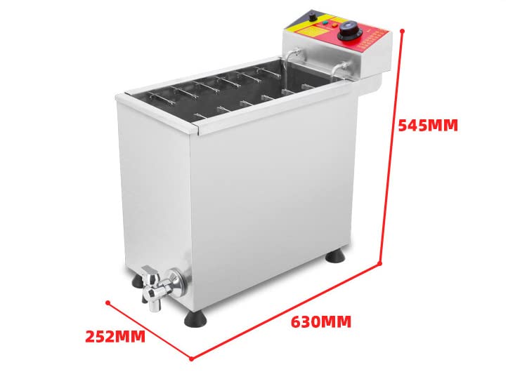 24L Commercial Electric Deep Fryer - Stainless Steel Korean Cheese Hot Dog & Waffle Stick Maker with 12 Hooks - Perfect for Corn Dogs, Mozzarella Sticks & Snack Shop Use - Ideal for Restaurants, Food Trucks & Home Kitchens