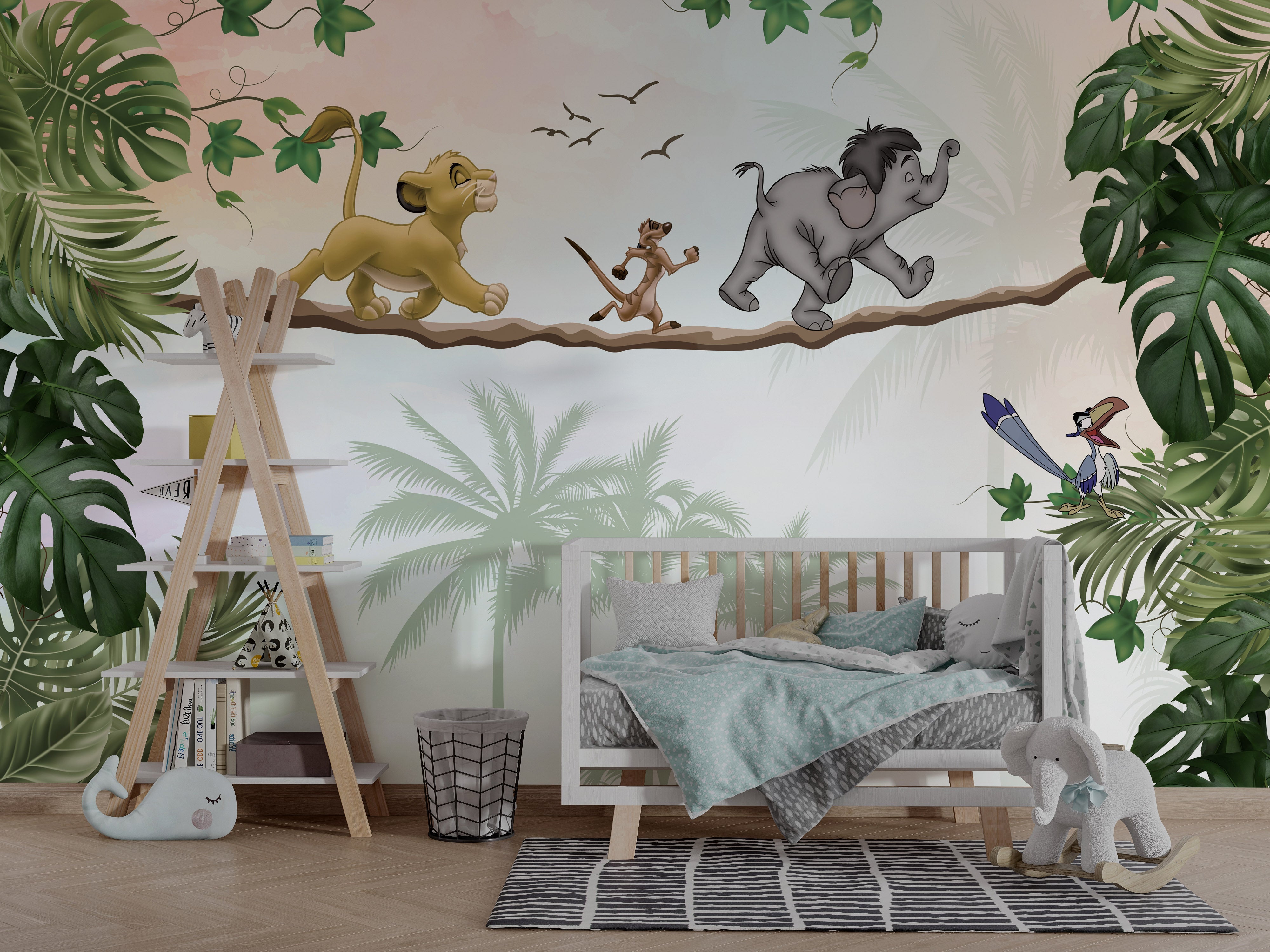 Simba & Timon Themed Kids Room Wallpaper - Disney Lion King Nursery Decor - Perfect for Children's Bedrooms, Playrooms & Birthday Party Backdrops