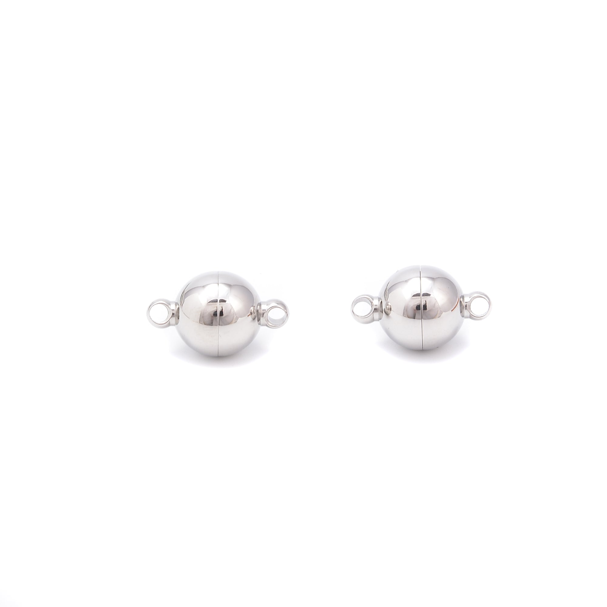 Premium 304 Stainless Steel Magnetic Ball Clasp - 6mm, 8mm, 10mm, 12mm Sizes - 2 Pieces per Bag - Perfect for Jewelry Making, DIY Crafts, Bracelets & Necklaces