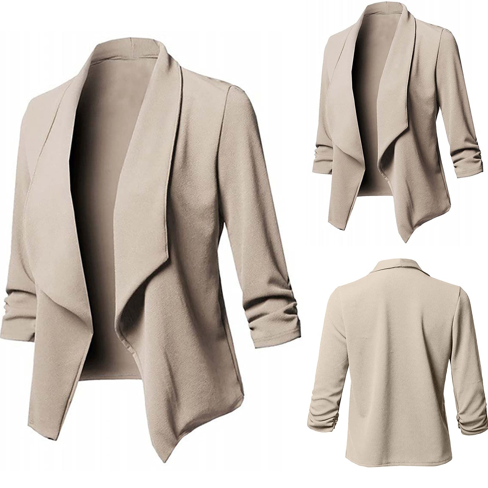 Women's Casual Blazer Jacket - Open Front Long Sleeve Cardigan for Business & Work | Lightweight Solid Color Loose Fit White Blazer | Perfect for Office Wear, Business Meetings & Smart Casual Outfits